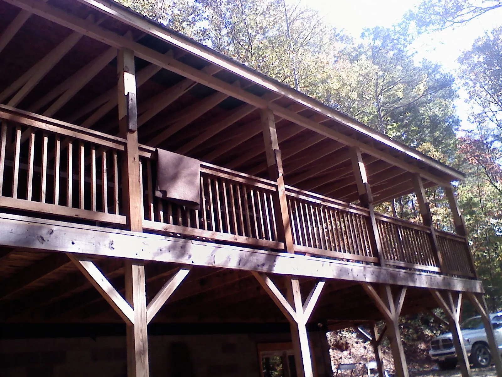 Timber framing under a new elevated porch and deck — Roof Leak Repair in Clifton Heights by Roofing Brothers
